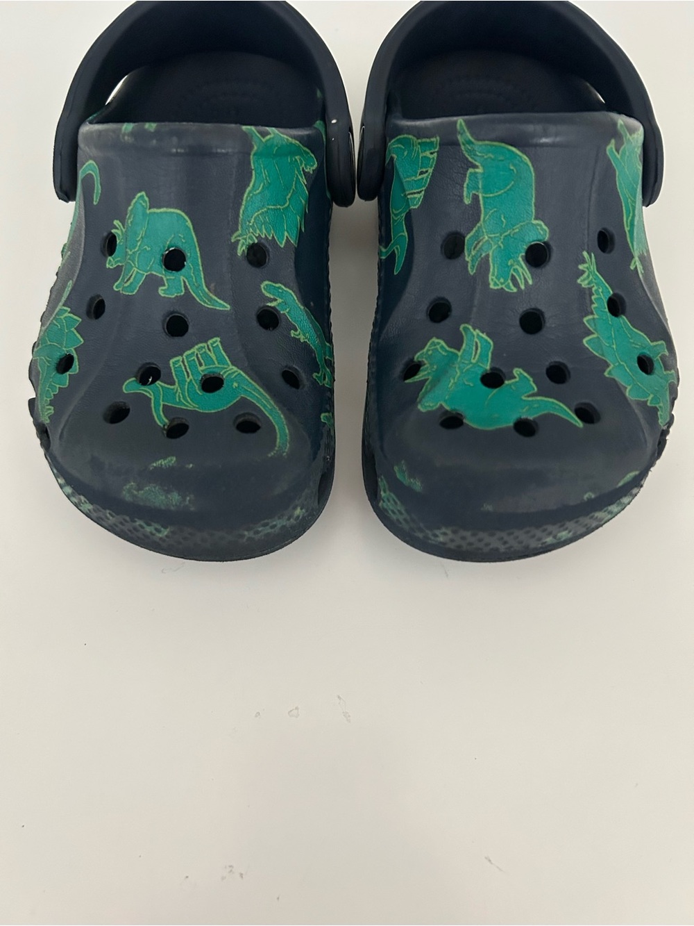 Crocs Dinosaur Slip On Water Sandals Size 8 Navy/Green - Picture 8 of 8